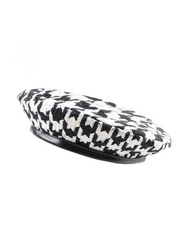 Fashion Houndstooth Artist Beret Hat - SHExFAB