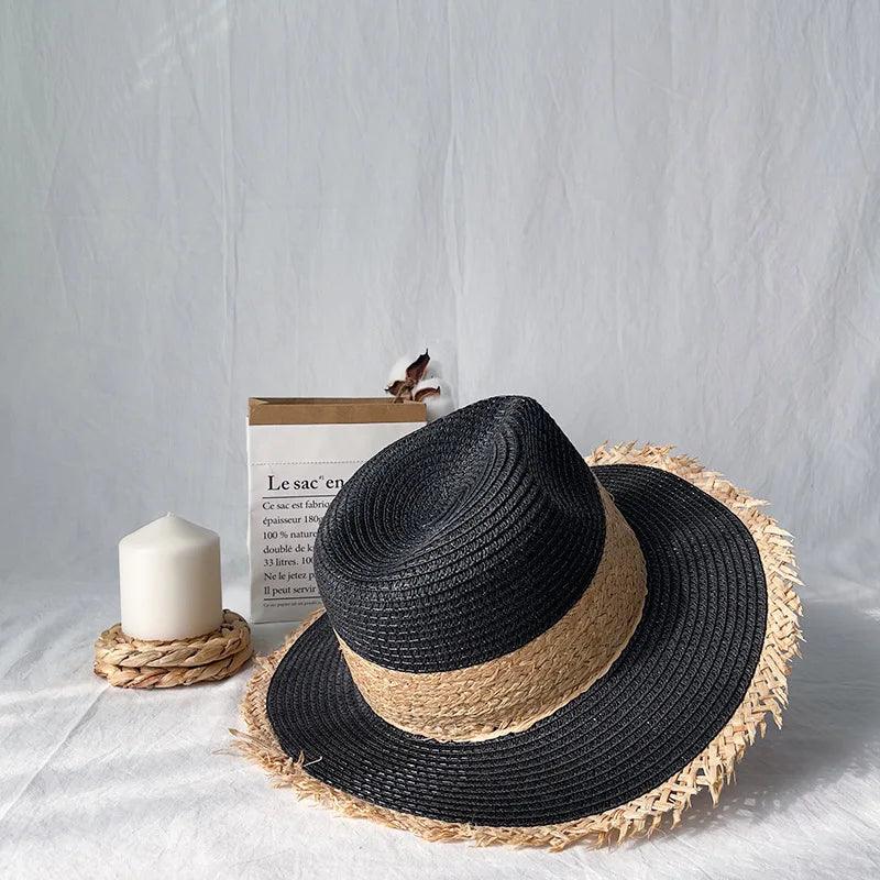 Fashion Straw Beach Fedora Hat - SHExFAB