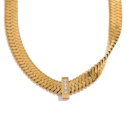 Fashion Wide Snake Chain Necklace - SHExFAB