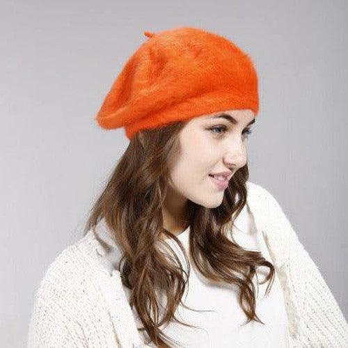 Faux Fur Warm Knit Beret - SHExFAB