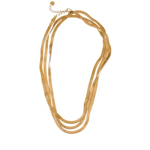 Flat Snake Long Chain Layered Necklace - SHExFAB