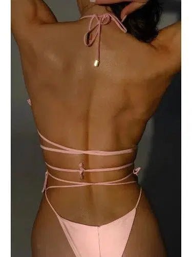 Floral Lace - Up Two Piece Bikini Set - SHExFAB