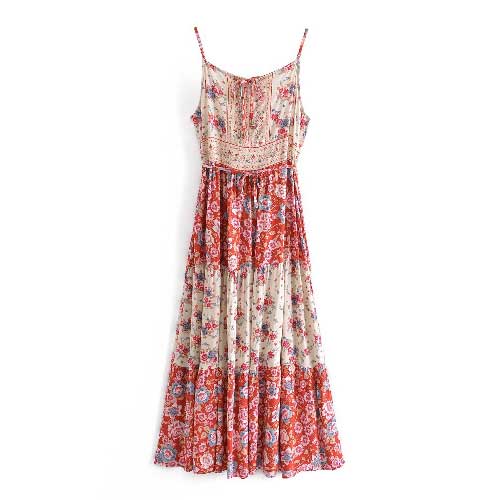 Floral Spaghetti Strap Sling Dress - SHExFAB