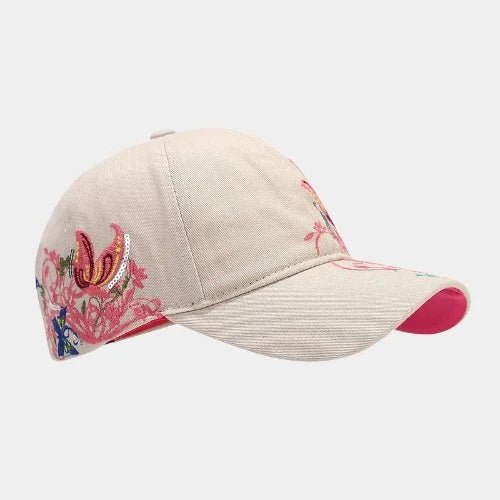 Flower Butterfly Embroidered Hat - SHExFAB