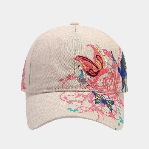 Flower Butterfly Embroidered Hat - SHExFAB