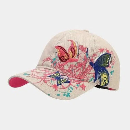 Flower Butterfly Embroidered Hat - SHExFAB