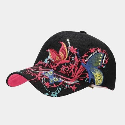 Flower Butterfly Embroidered Hat - SHExFAB