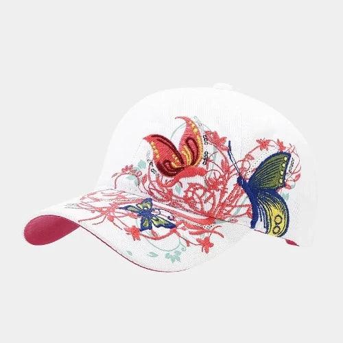 Flower Butterfly Embroidered Hat - SHExFAB