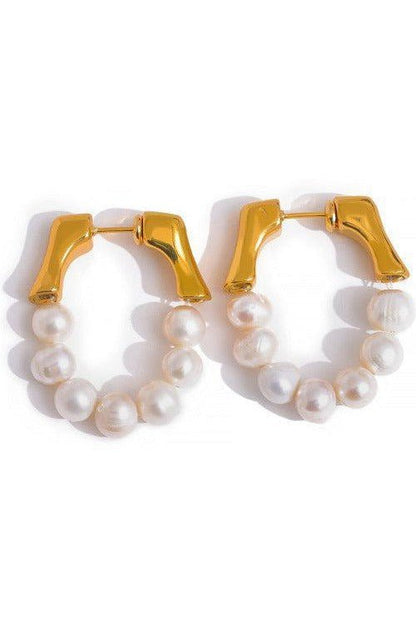 Freshwater Pearl Hoop Earrings - SHExFAB