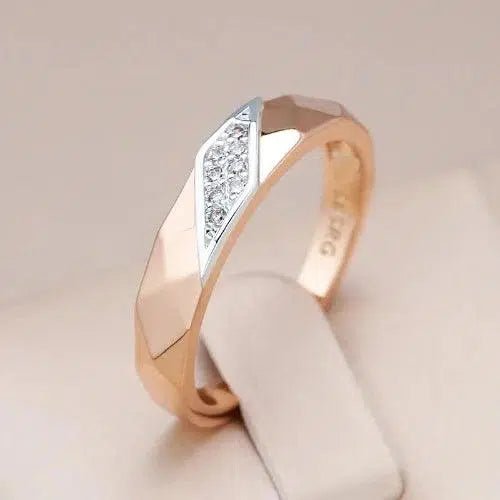 Geometric Cubic Zirconia Wedding Ring - SHExFAB