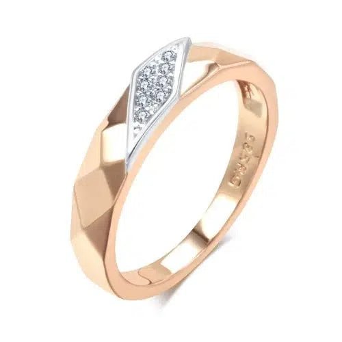 Geometric Cubic Zirconia Wedding Ring - SHExFAB