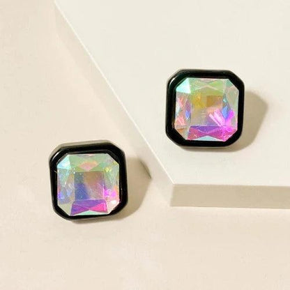 Geometric Sparkle Crystal Stud Earrings - SHExFAB