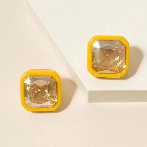 Geometric Sparkle Crystal Stud Earrings - SHExFAB