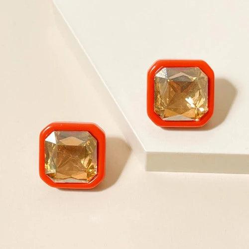 Geometric Sparkle Crystal Stud Earrings - SHExFAB