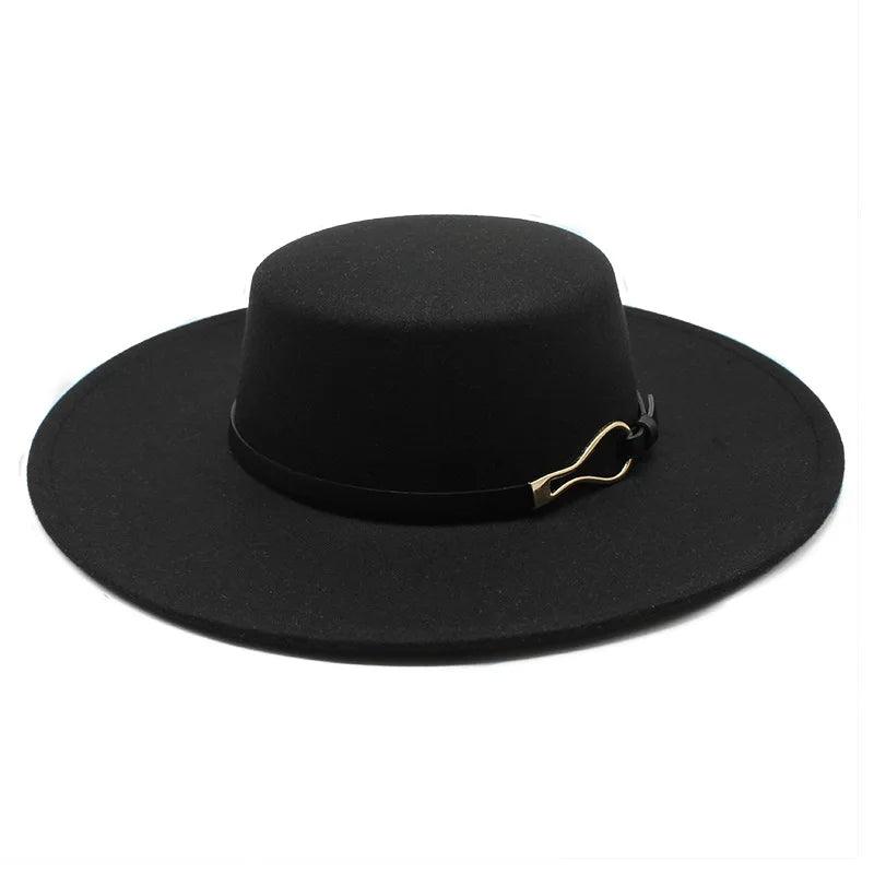 Gold Belt Wide Brim Jazz Fedora Hat - SHExFAB