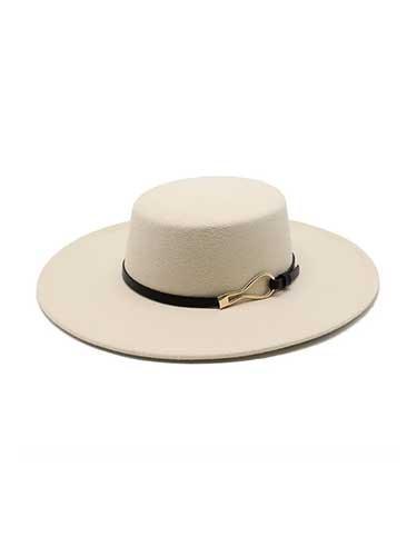 Gold Belt Wide Brim Jazz Fedora Hat - SHExFAB