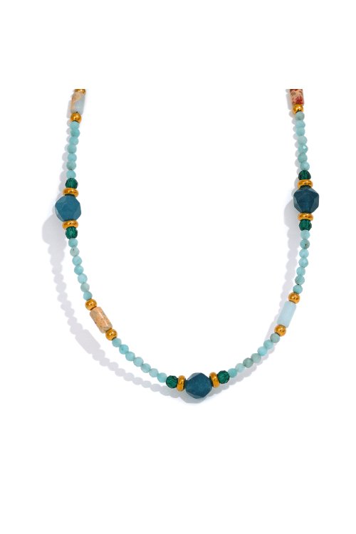 Green Bead Stone Necklace - SHExFAB