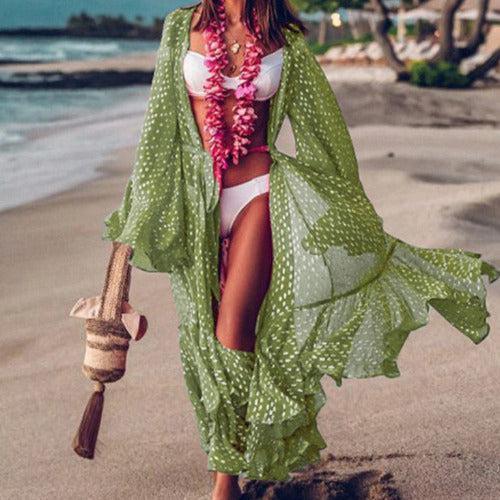 Green Bikini Cover Up Dress - SHExFAB