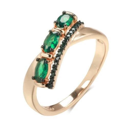 Green Oval Cubic Zirconia Fashion Ring - SHExFAB