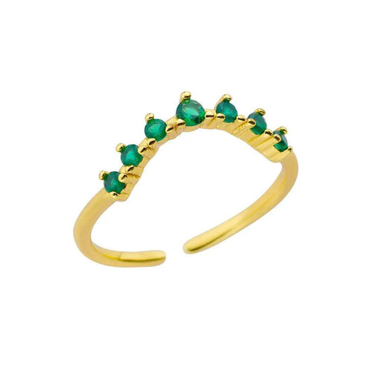 Green Zircon Gold Plated Thin Ring - SHExFAB