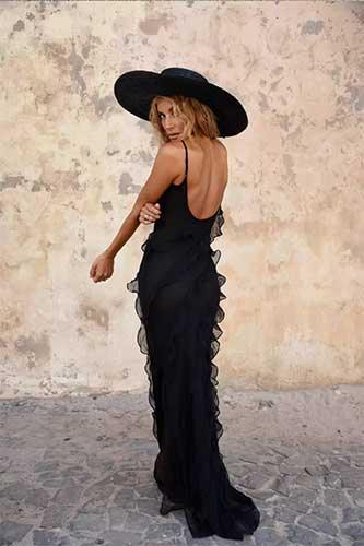 Halter Backless Ruffle Layer Maxi Dress - SHExFAB