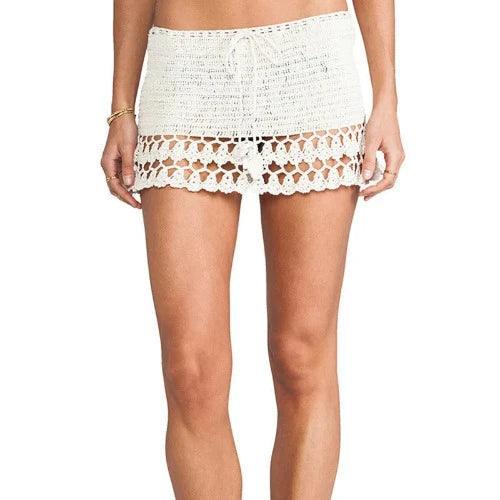 Handmade Cotton Crochet Mini Beach Skirt - SHExFAB