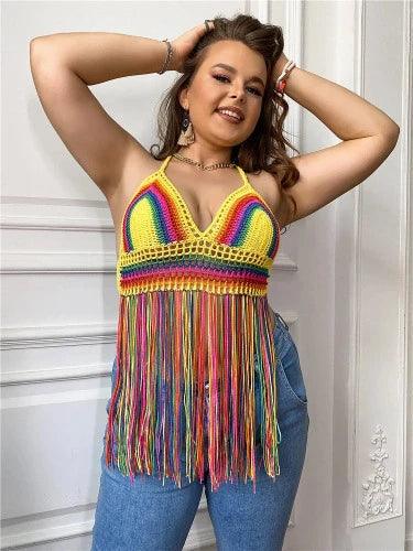 Handmade Plus Size Crochet Beach Cover - Up Top - SHExFAB