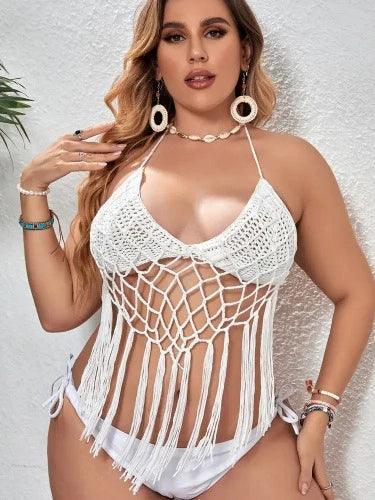 Handmade Plus Size Crochet Beach Cover - Up Top - SHExFAB