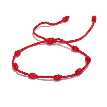 Handmade Red Adjustable Good Luck Wish Bracelet - SHExFAB