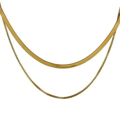 Heart Snake Chain Layer Necklace - SHExFAB