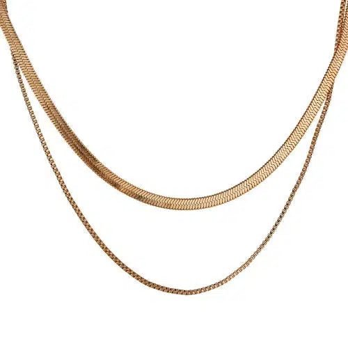 Heart Snake Chain Layer Necklace - SHExFAB