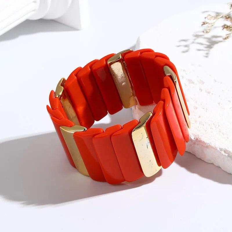 High Quality Acrylic Elastic Wide Fashion Bracelet - SHExFAB