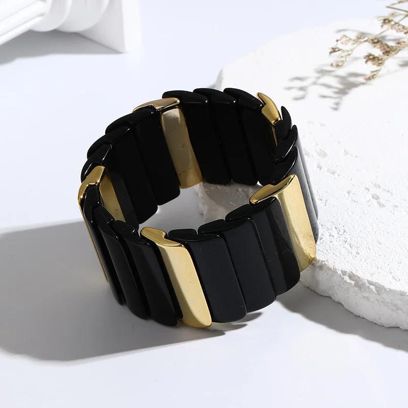 High Quality Acrylic Elastic Wide Fashion Bracelet - SHExFAB