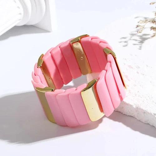 High Quality Acrylic Elastic Wide Fashion Bracelet - SHExFAB