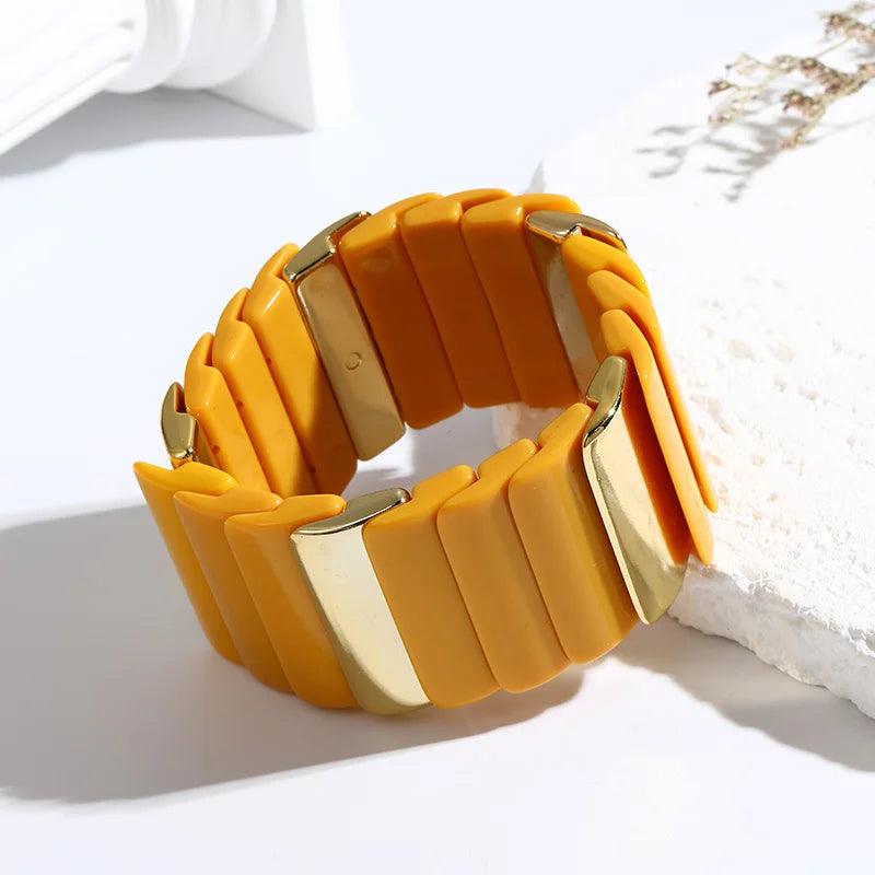 High Quality Acrylic Elastic Wide Fashion Bracelet - SHExFAB