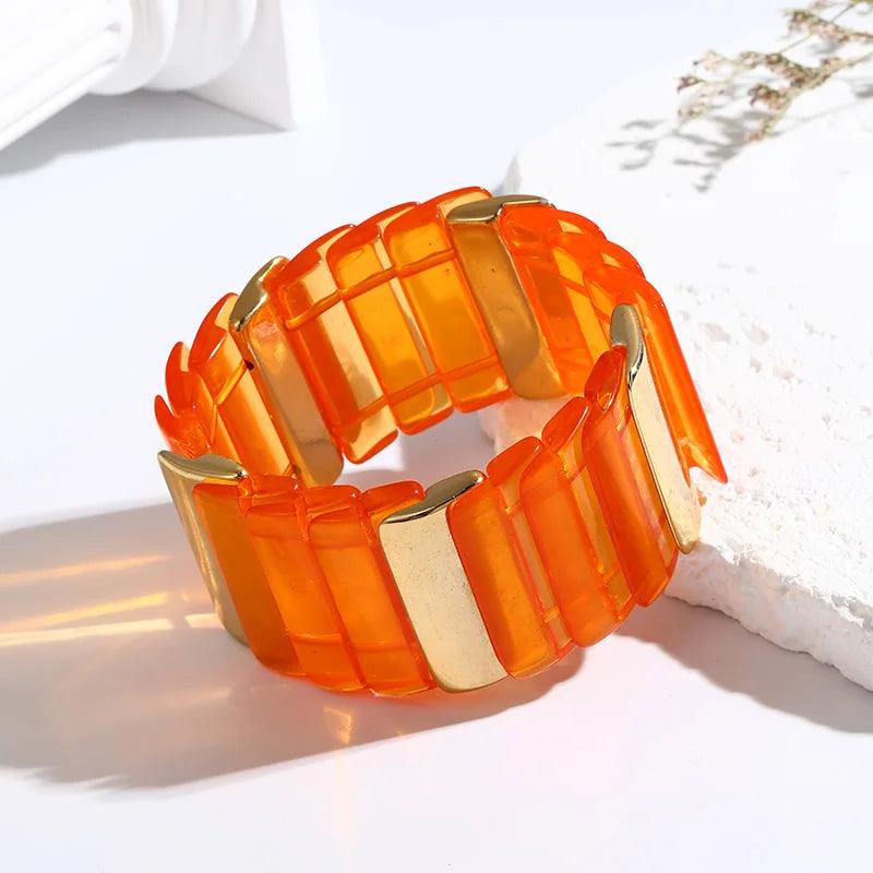 High Quality Acrylic Elastic Wide Fashion Bracelet - SHExFAB