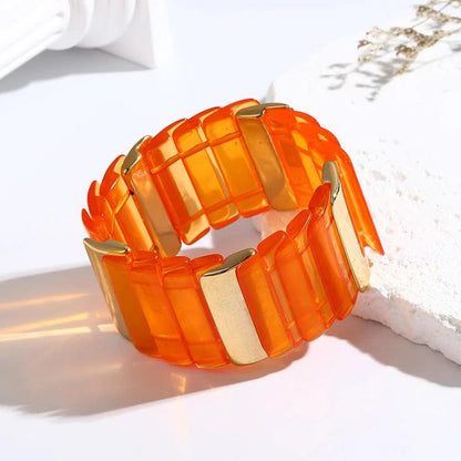 High Quality Acrylic Elastic Wide Fashion Bracelet - SHExFAB