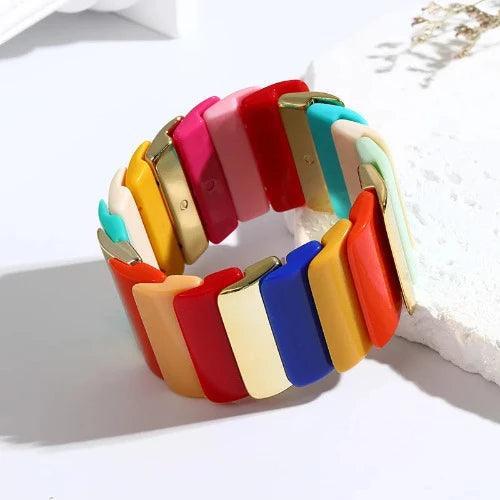 High Quality Acrylic Elastic Wide Fashion Bracelet - SHExFAB