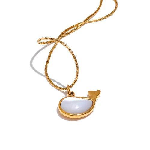 High Quality Natural Shell Whale Pendant Necklace - SHExFAB