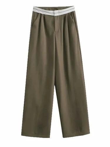 High Rise Wide Leg Formal Trousers - SHExFAB