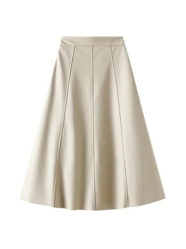 High Waist A - Line Faux Leather Skirt - SHExFAB