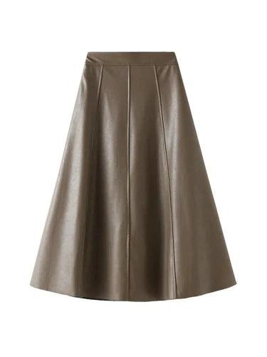 High Waist A - Line Faux Leather Skirt - SHExFAB