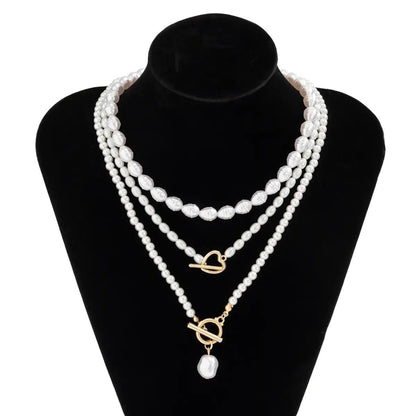 Imitation Pearl Pendant Necklace - SHExFAB