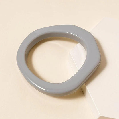 Irregular Round Acrylic Bangle Bracelet - SHExFAB