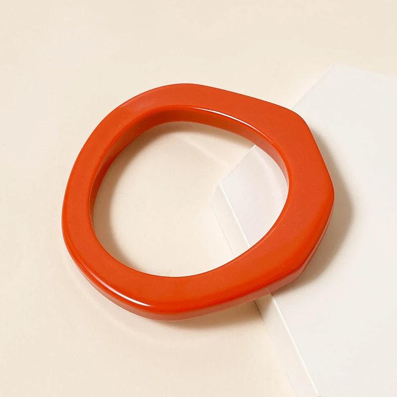 Irregular Round Acrylic Bangle Bracelet - SHExFAB