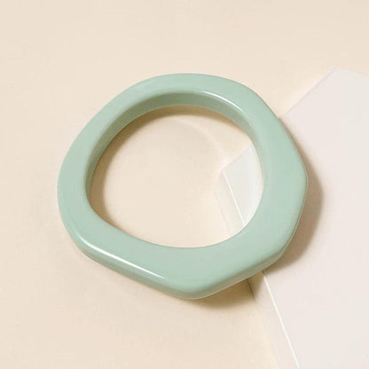 Irregular Round Acrylic Bangle Bracelet - SHExFAB