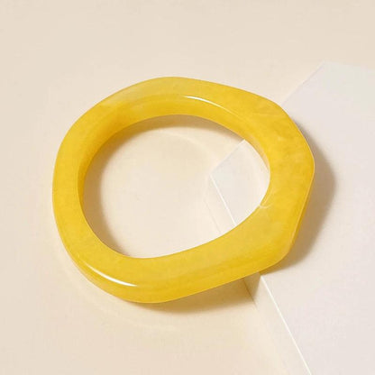 Irregular Round Acrylic Bangle Bracelet - SHExFAB