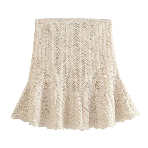 Jacquard Ruffle Mini Skirt - SHExFAB