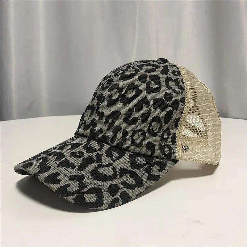 Leopard Print Adjustable Mesh Baseball Cap - SHExFAB