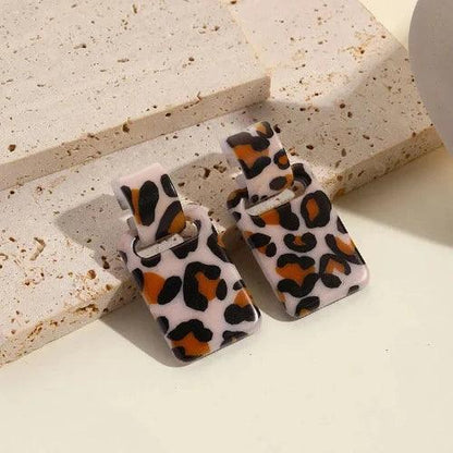 Leopard Print Drop Dangle Fashion Earrings - SHExFAB